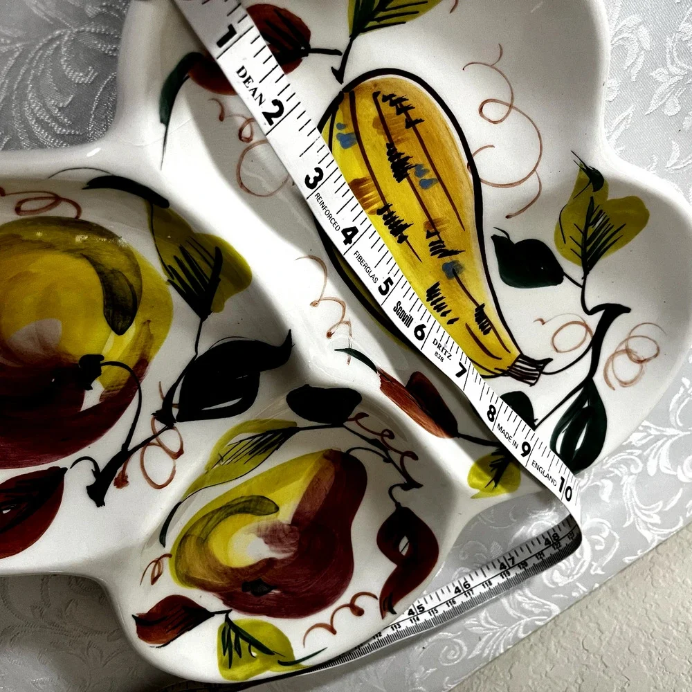 Italian Pottery Serving Tray‎ Antipasto Sectioned Olives Ceramic hand painted